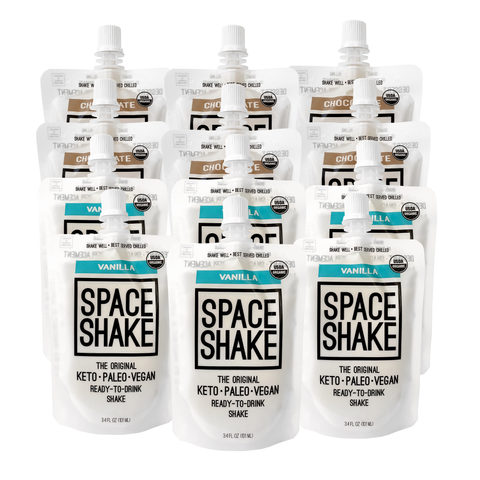 VANILLA AND CHOCOLATE 12-PACK OF 3.4OZ SPACE SHAKES