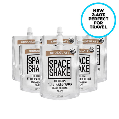 SPACE SHAKE - Our delicious chocolate flavor is organic, gluten-free, dairy-free, has no added sugar and are great as a dessert, snack or meal replacement.